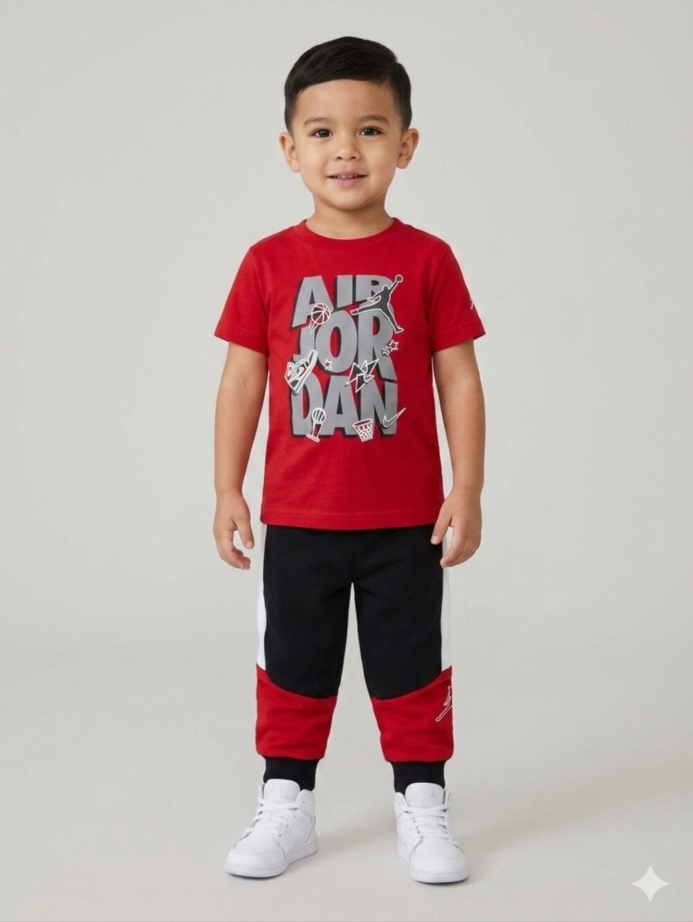 Jordan Red 'Air Jordan' Kids Tee and Joggers Set